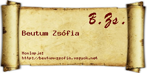 Beutum Zsófia névjegykártya